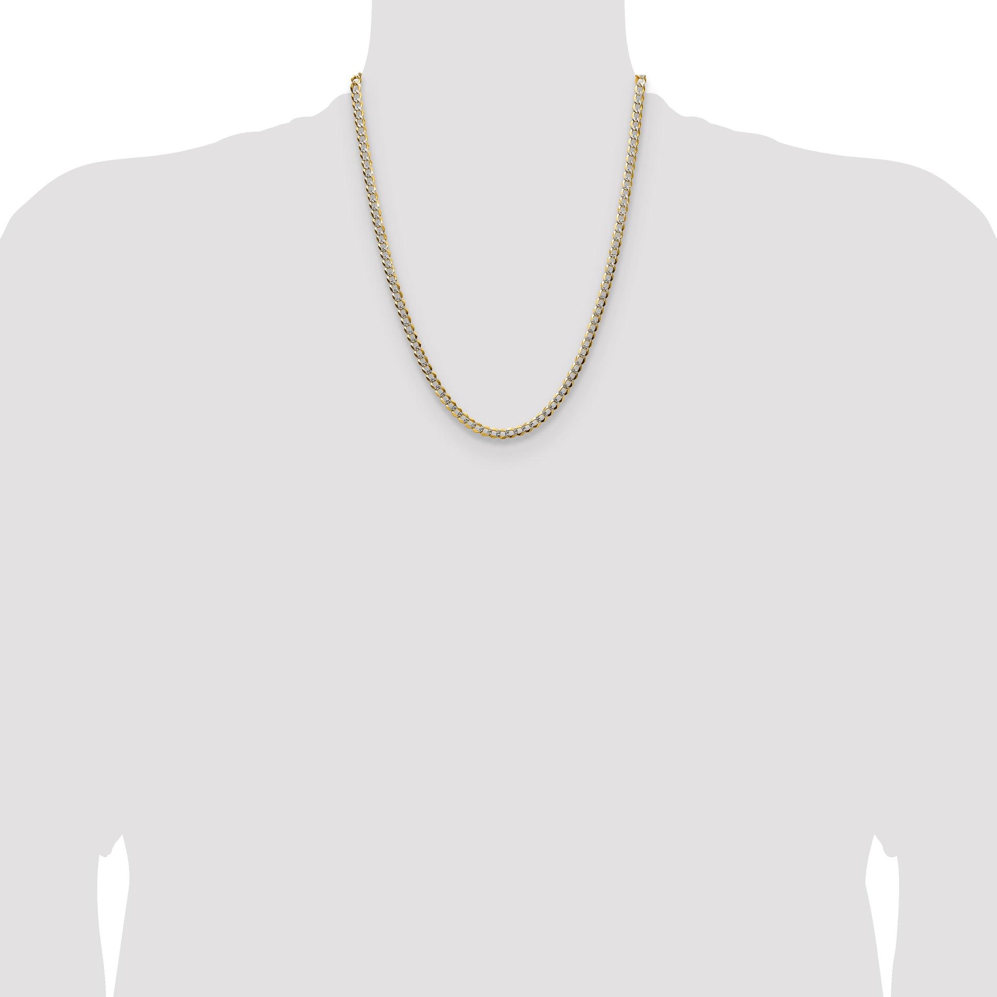 14k 4.7mm Lightweight Pav� Flat Cuban Chain