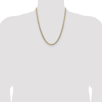 14k 4.7mm Lightweight Pav� Flat Cuban Chain