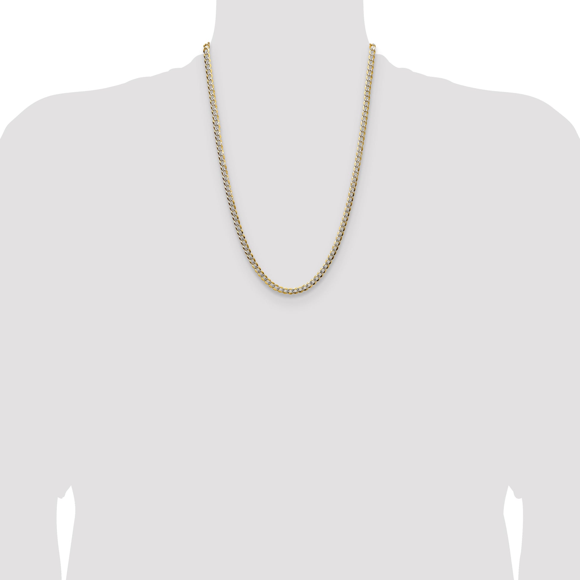 14k 4.7mm Lightweight Pav� Flat Cuban Chain