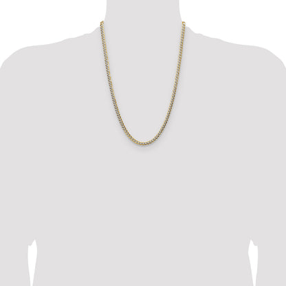 14k 4.7mm Lightweight Pav� Flat Cuban Chain
