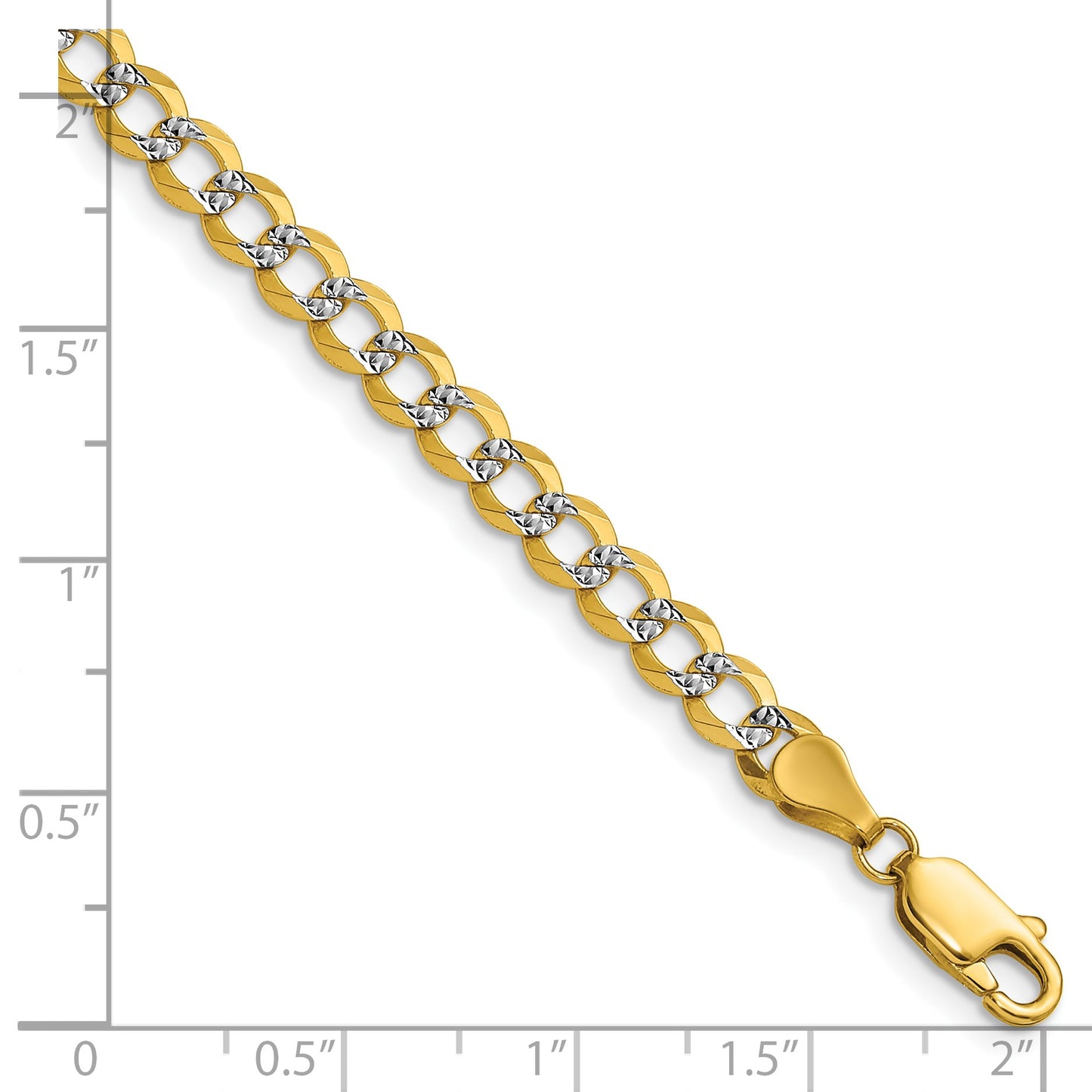 14k 4.7mm Lightweight Pav� Flat Cuban Chain