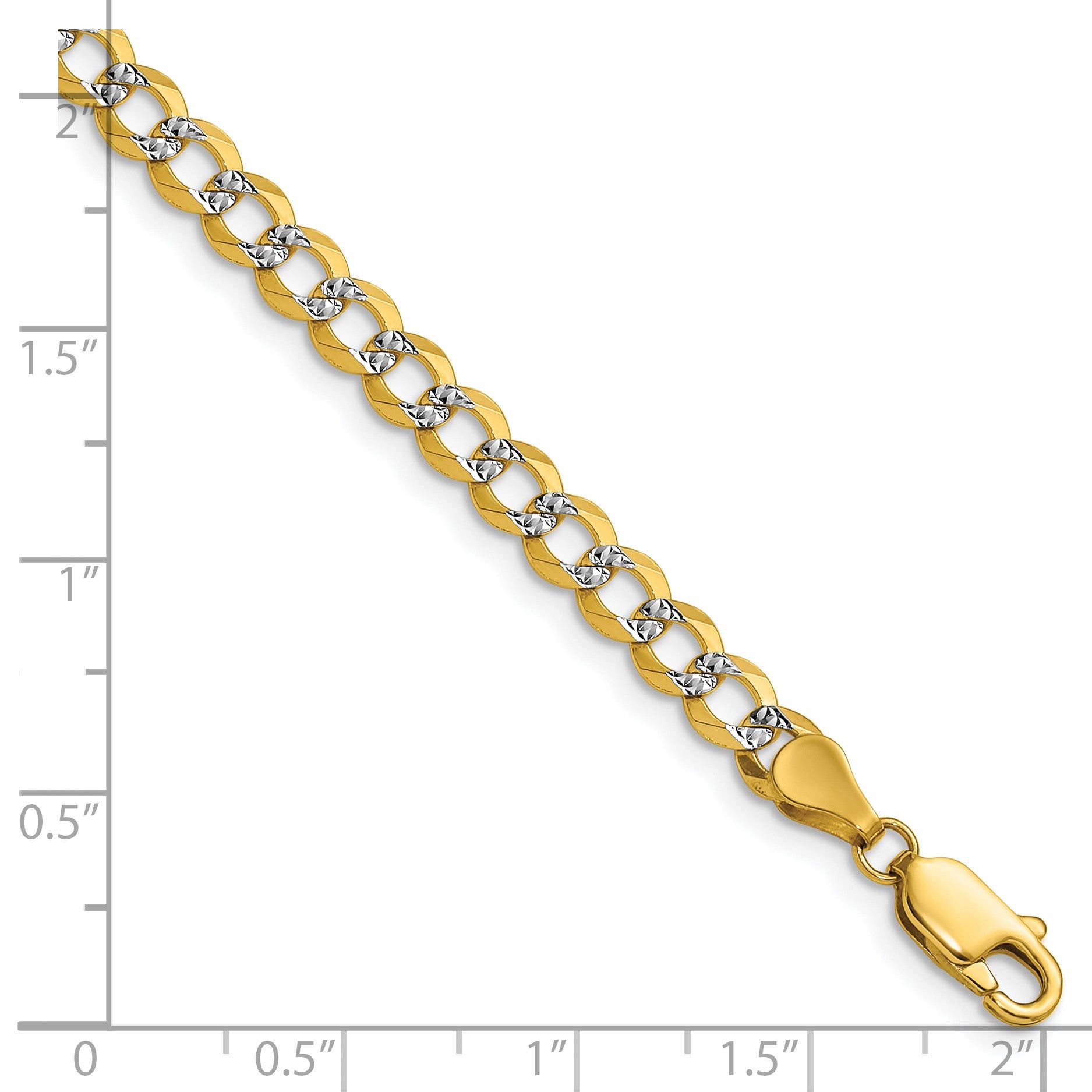 14k 4.7mm Lightweight Pav� Flat Cuban Chain