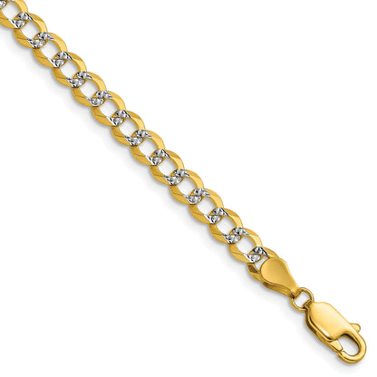 14k 4.7mm Lightweight Pav� Flat Cuban Chain