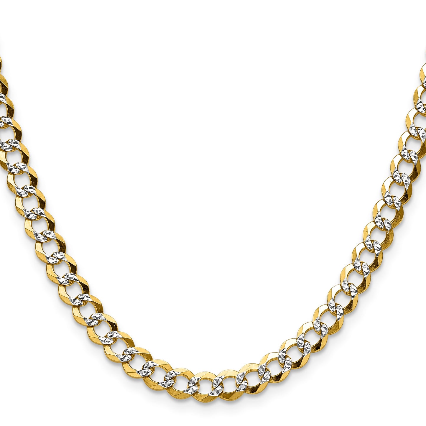 14k 5.9mm Lightweight Pav� Flat Cuban Chain
