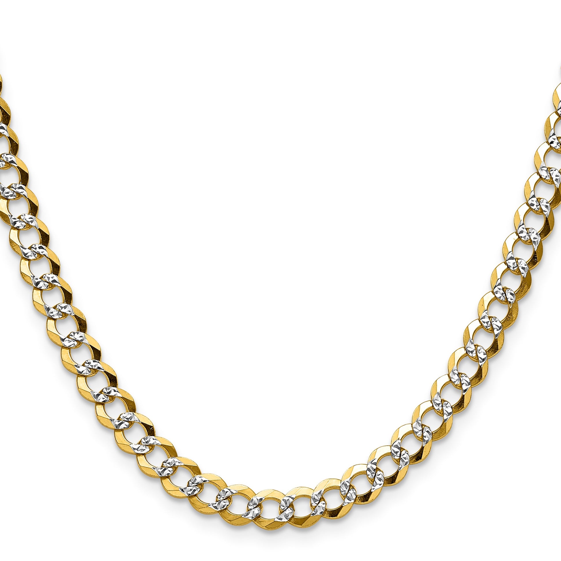 14k 5.9mm Lightweight Pav� Flat Cuban Chain
