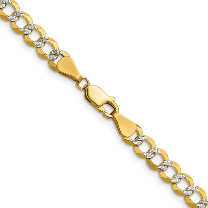 14k 5.9mm Lightweight Pav� Flat Cuban Chain