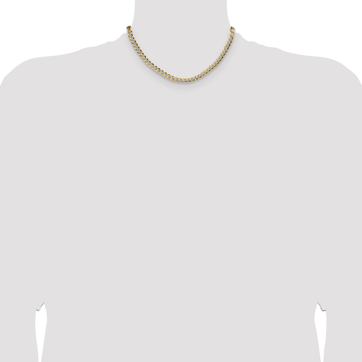 14k 5.9mm Lightweight Pav� Flat Cuban Chain