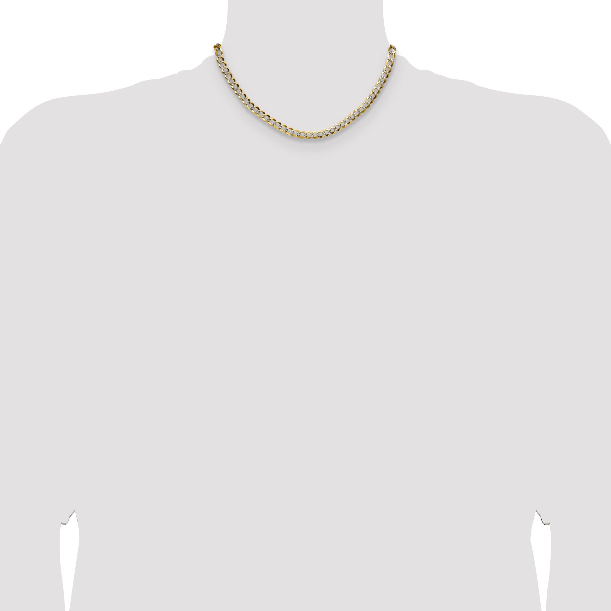 14k 5.9mm Lightweight Pav� Flat Cuban Chain