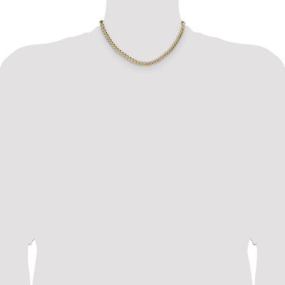 14k 5.9mm Lightweight Pav� Flat Cuban Chain