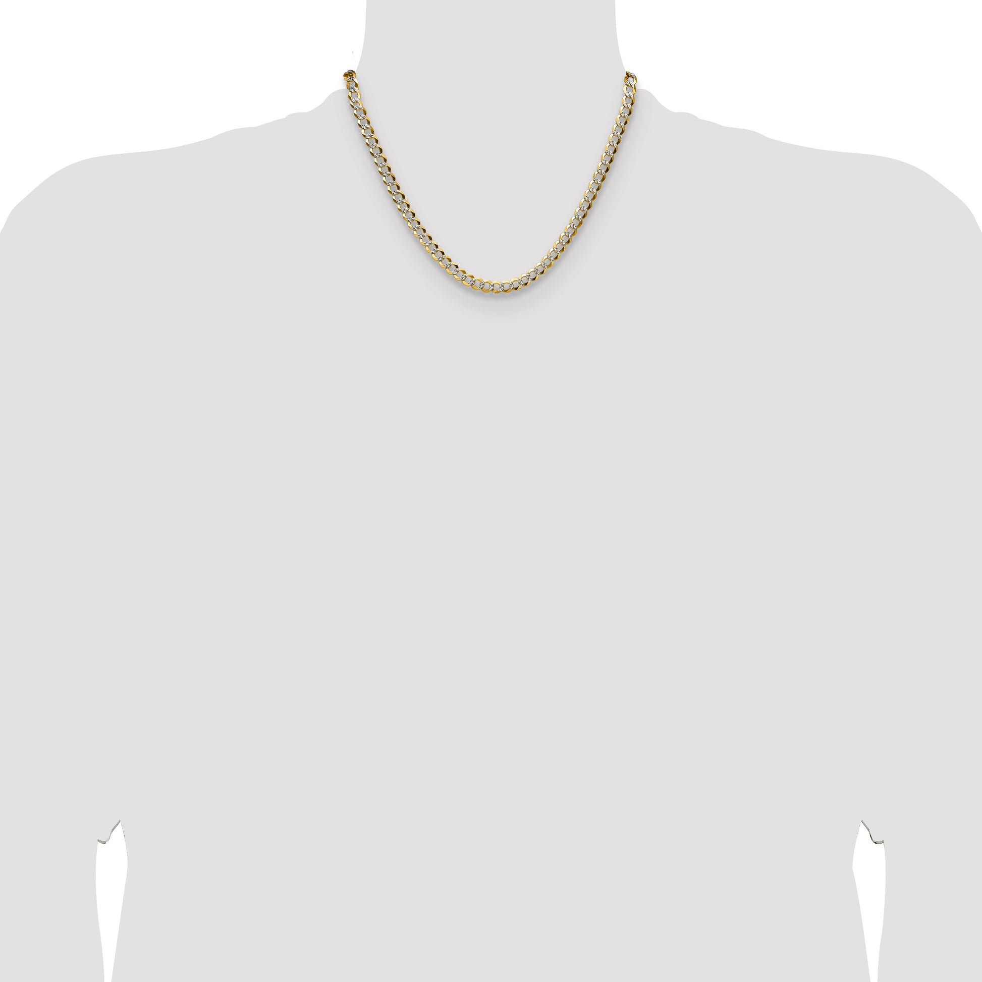 14k 5.9mm Lightweight Pav� Flat Cuban Chain