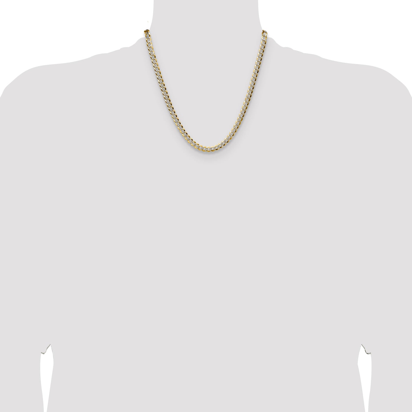 14k 5.9mm Lightweight Pav� Flat Cuban Chain
