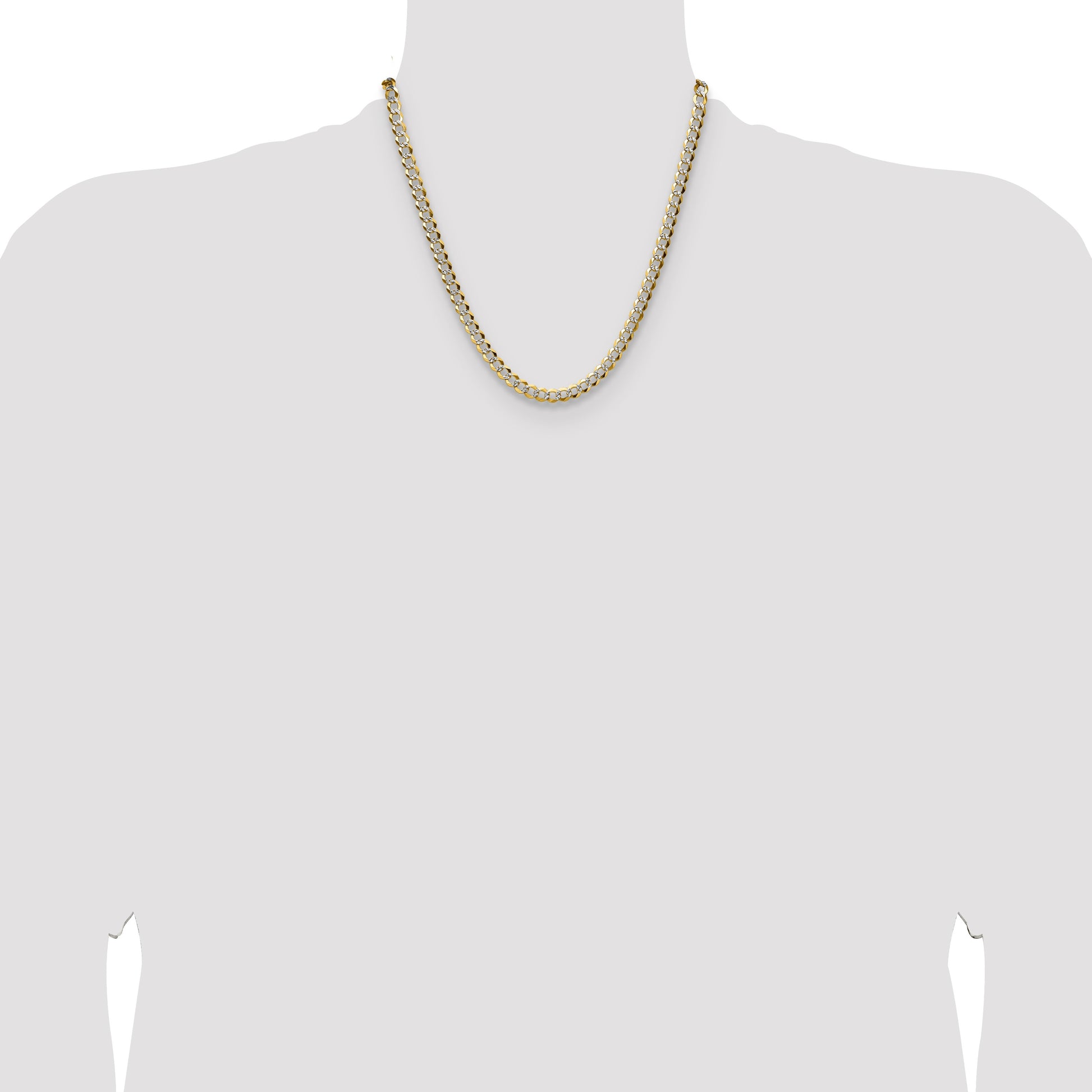 14k 5.9mm Lightweight Pav� Flat Cuban Chain