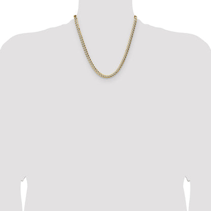 14k 5.9mm Lightweight Pav� Flat Cuban Chain