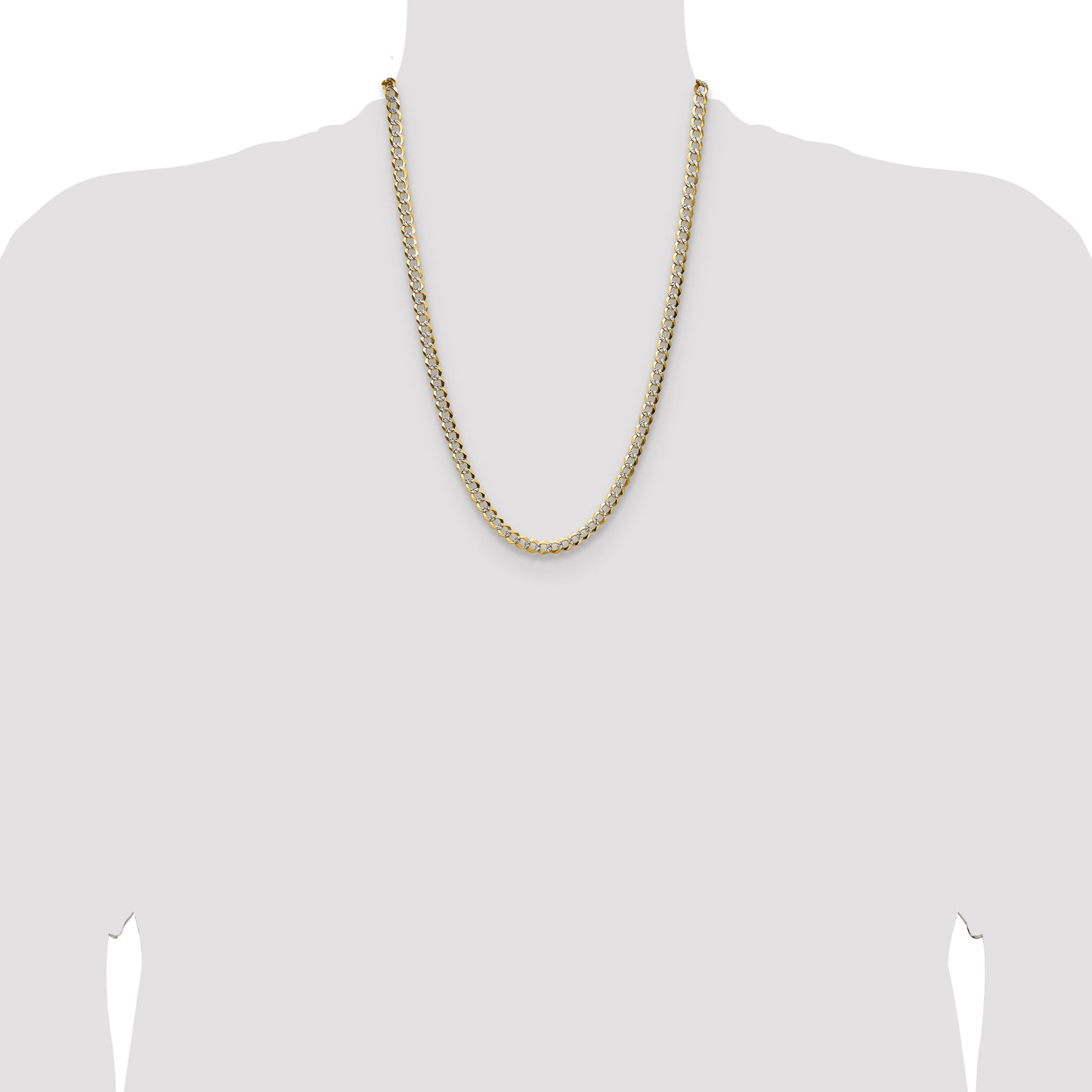 14k 5.9mm Lightweight Pav� Flat Cuban Chain