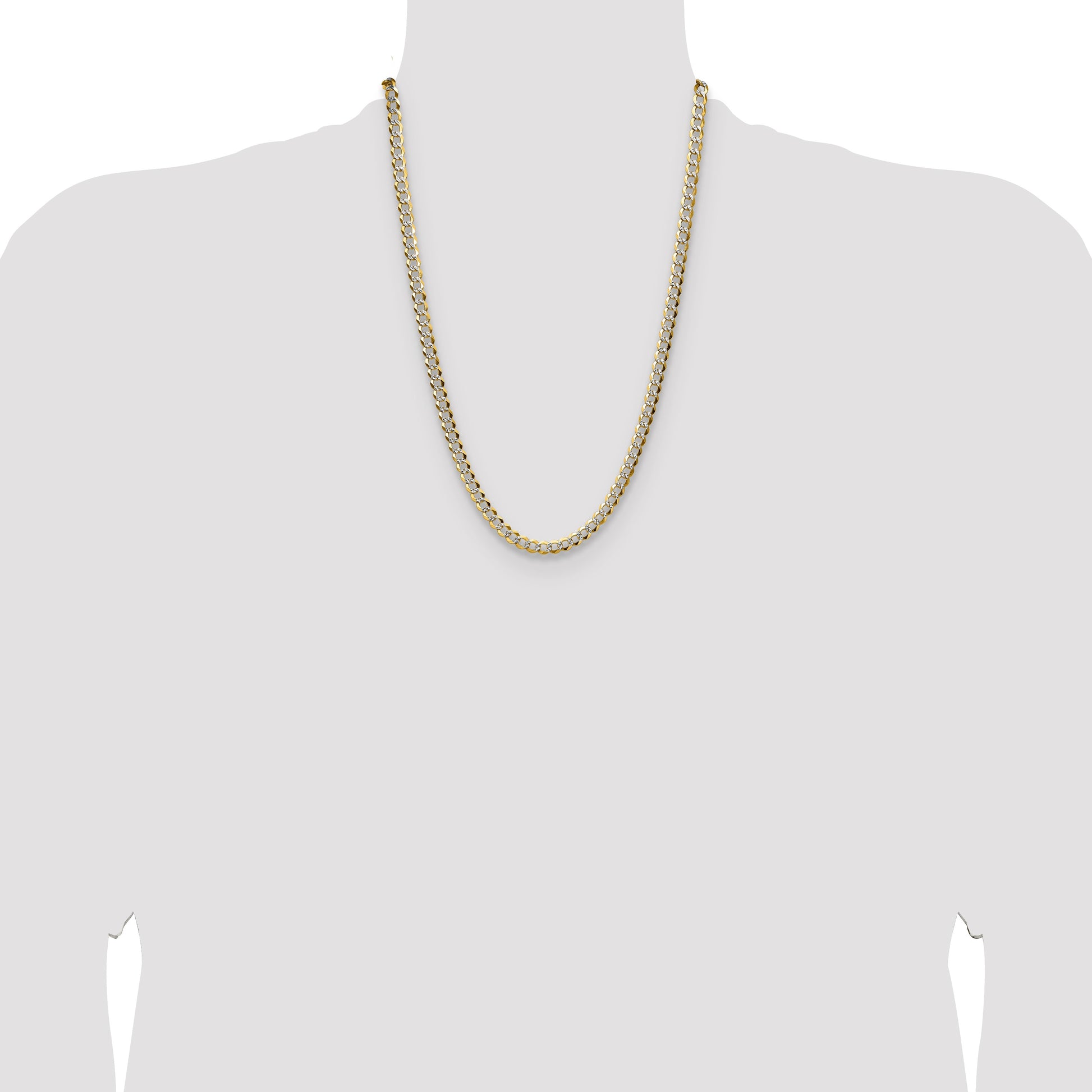14k 5.9mm Lightweight Pav� Flat Cuban Chain