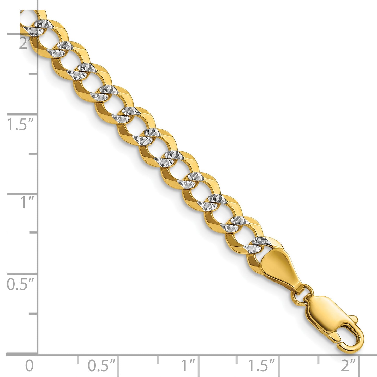 14k 5.9mm Lightweight Pav� Flat Cuban Chain
