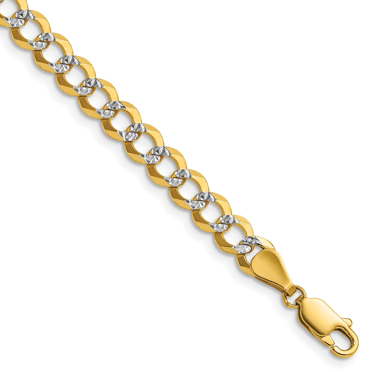 14k 5.9mm Lightweight Pav� Flat Cuban Chain