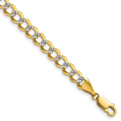 14k 5.9mm Lightweight Pav� Flat Cuban Chain