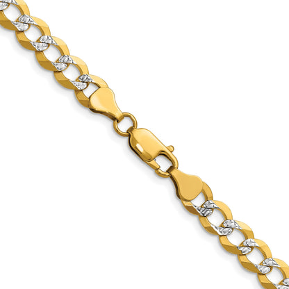 14k 7.2mm Lightweight Pav� Flat Cuban Chain