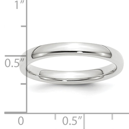 Platinum 3mm Comfort-Fit Wedding Band Size 11