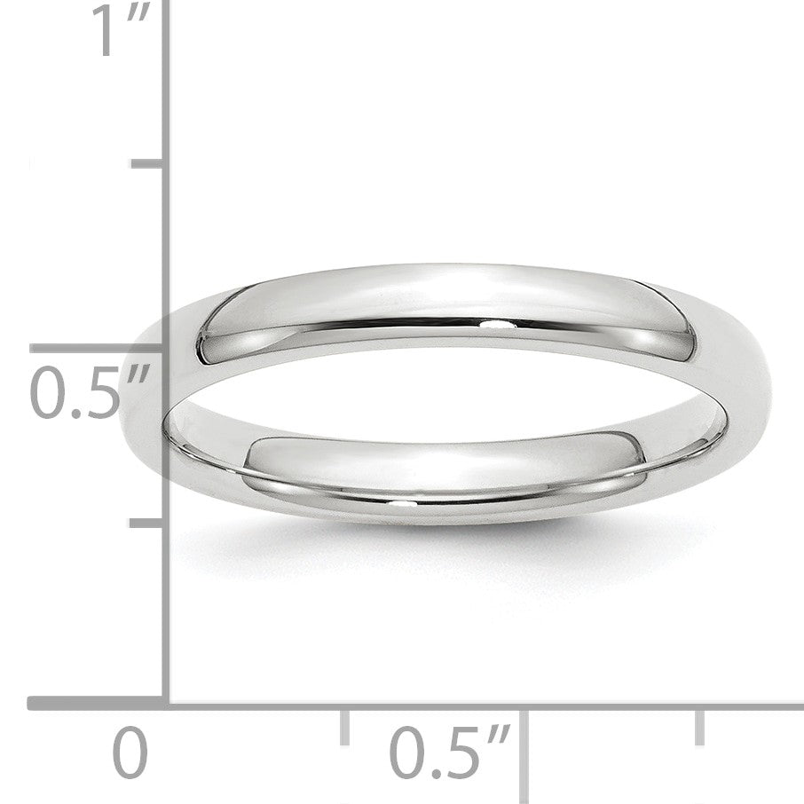 Platinum 3mm Comfort-Fit Wedding Band Size 10.5