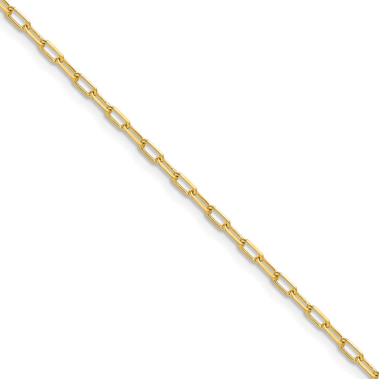 14k 2.2mm Solid Beveled D/C Paperclip Chain (100 inch Spool)