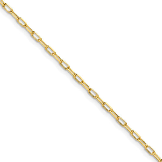 14k 2.2mm Solid Beveled D/C Paperclip Chain (100 inch Spool)