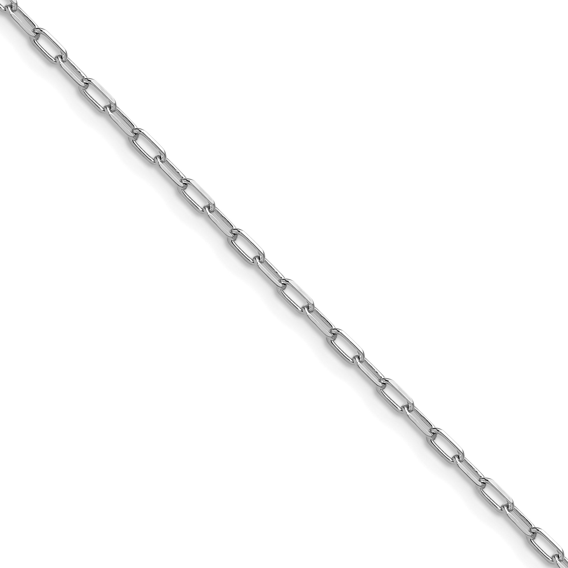 14k White Gold 2.2mm Solid Beveled D/C Paperclip Chain (100 inch Spool)
