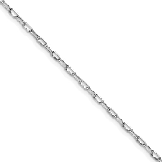 14k White Gold 2.2mm Solid Beveled D/C Paperclip Chain (100 inch Spool)
