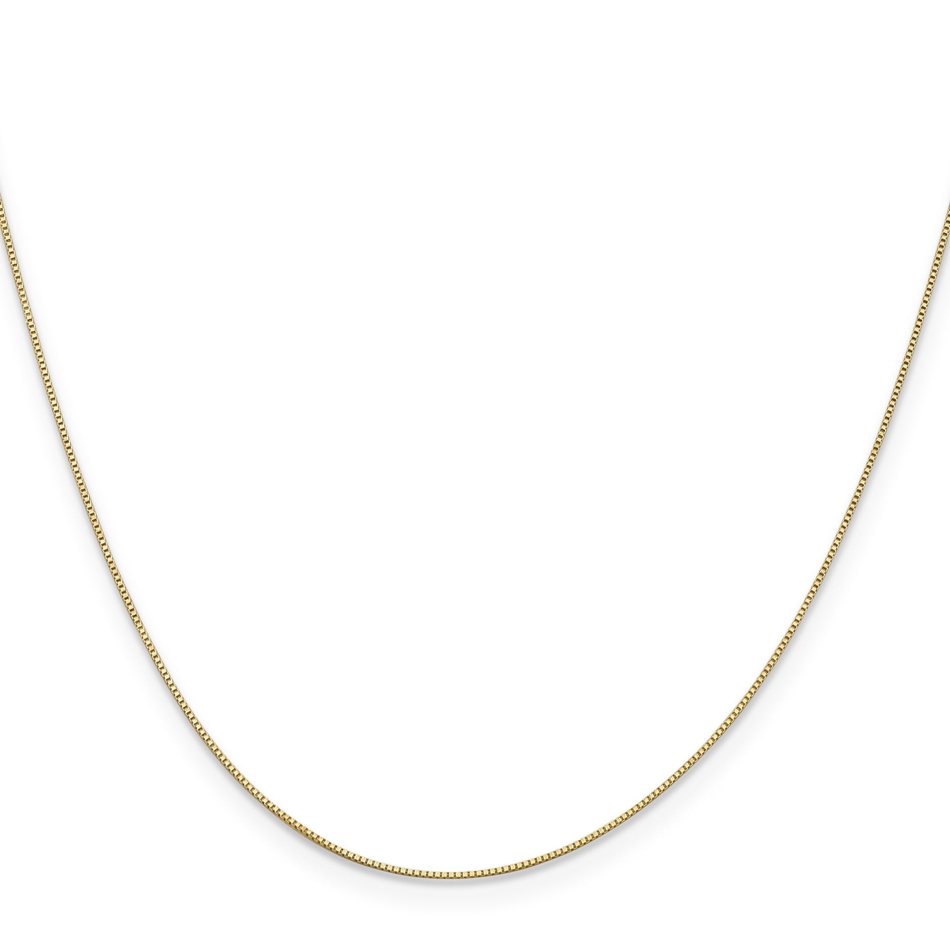 14K 22 inch .5mm Box with Spring Ring Clasp Chain