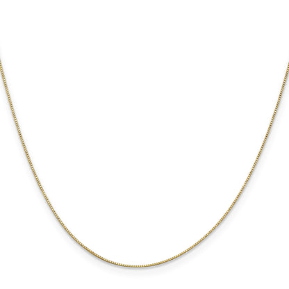 14K 20 inch .5mm Box with Spring Ring Clasp Chain