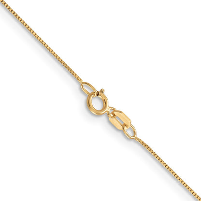 14K 30 inch .5mm Box with Spring Ring Clasp Chain
