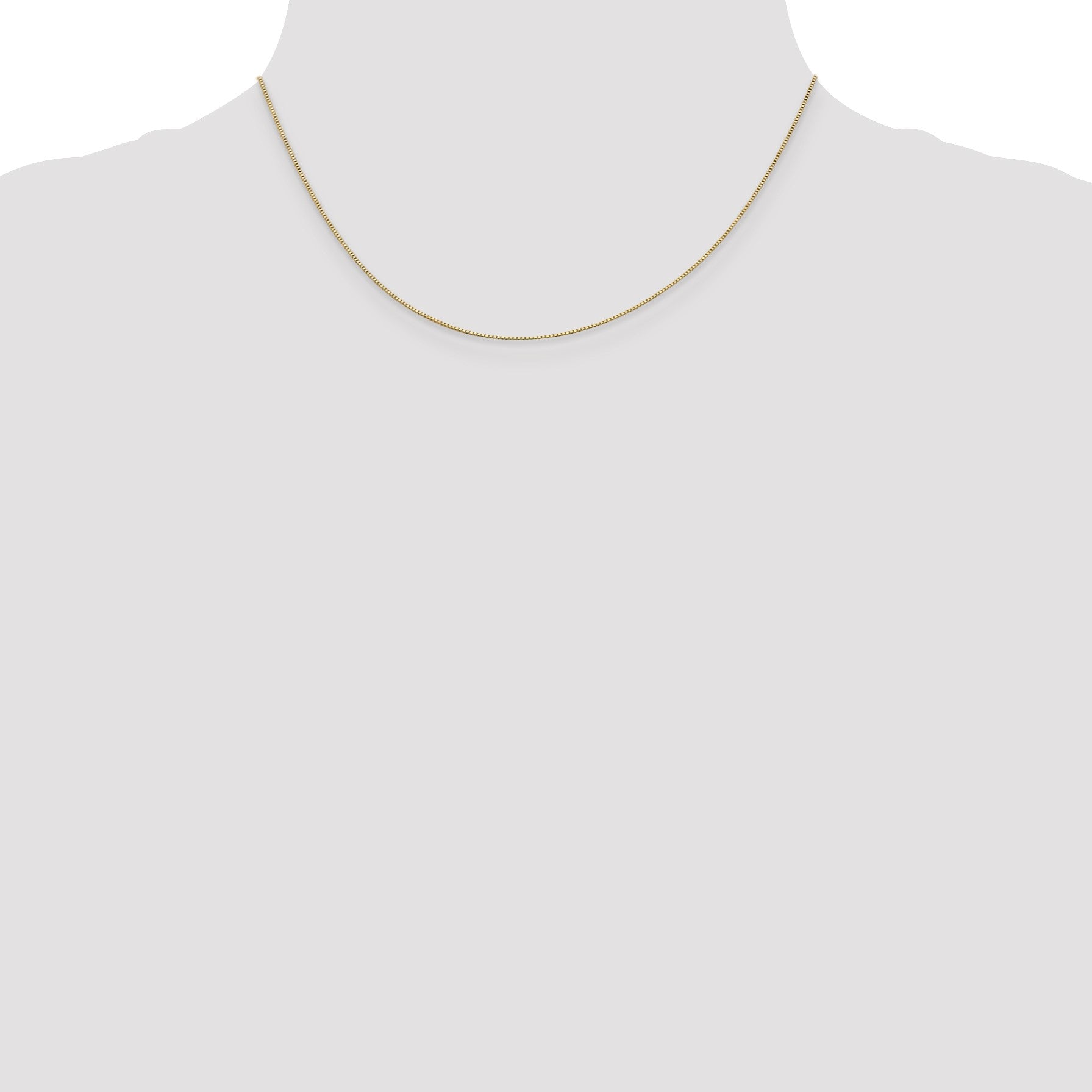14K 16 inch .5mm Box with Spring Ring Clasp Chain