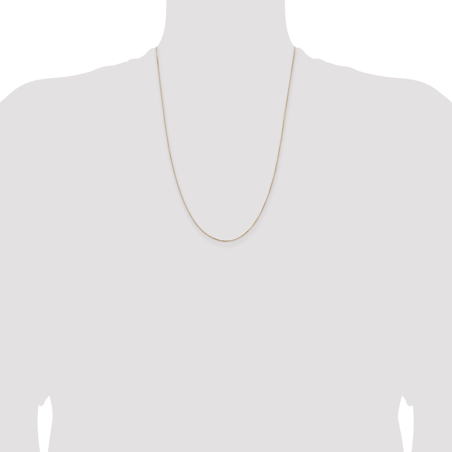14K 24 inch .5mm Box with Spring Ring Clasp Chain