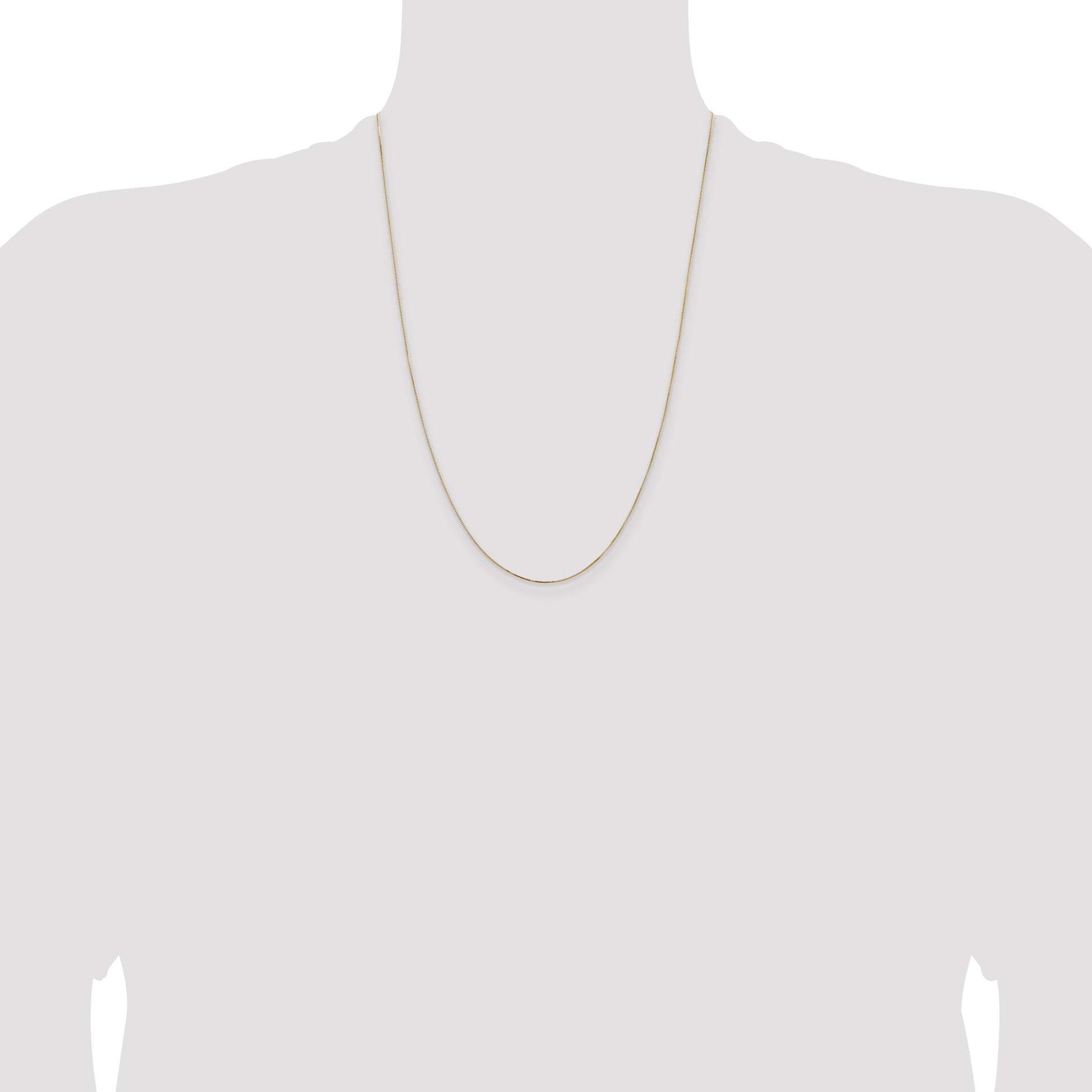 14K 24 inch .5mm Box with Spring Ring Clasp Chain