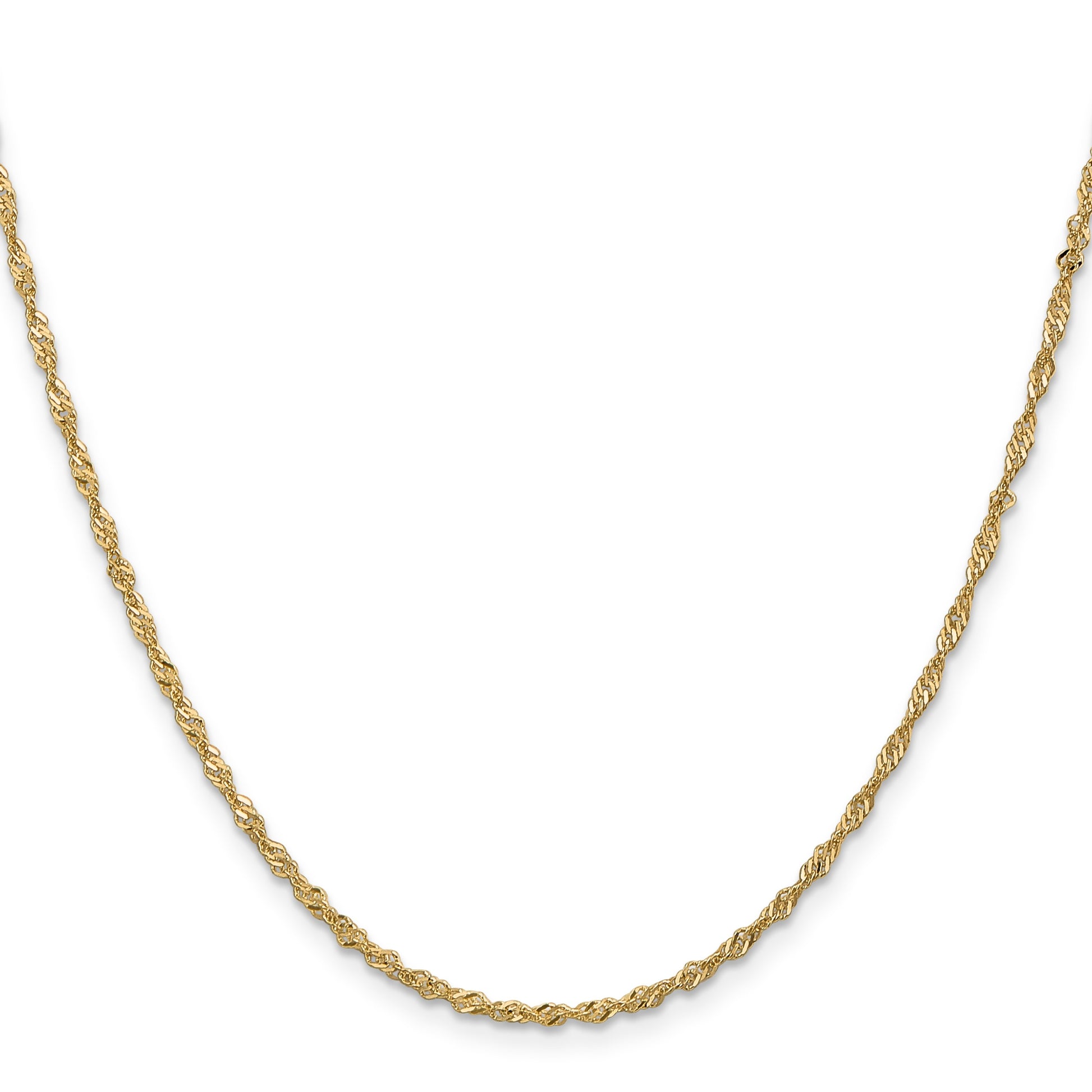 14K 16 inch 1.70mm Singapore with Lobster Clasp Chain