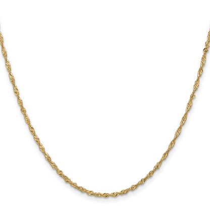 14K 16 inch 1.70mm Singapore with Lobster Clasp Chain