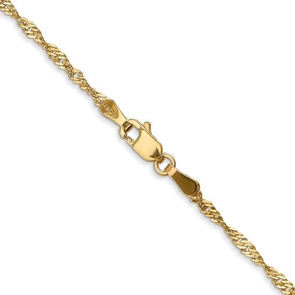 14K 20 inch 1.70mm Singapore with Lobster Clasp Chain