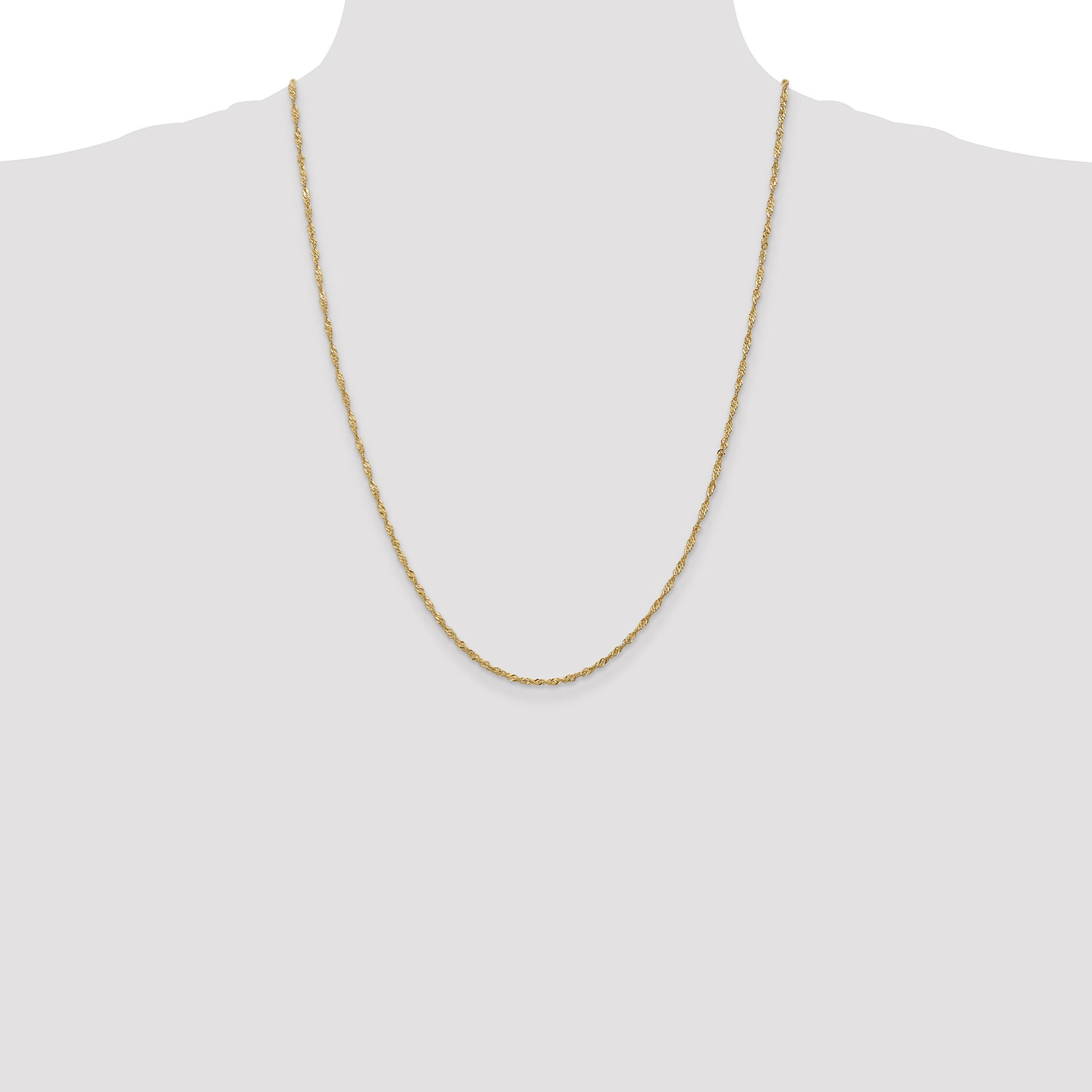 14K 24 inch 1.70mm Singapore with Lobster Clasp Chain