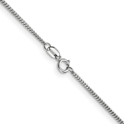 14K White Gold 16 inch 1.4mm Curb  with Spring Ring Clasp Pendant Chain