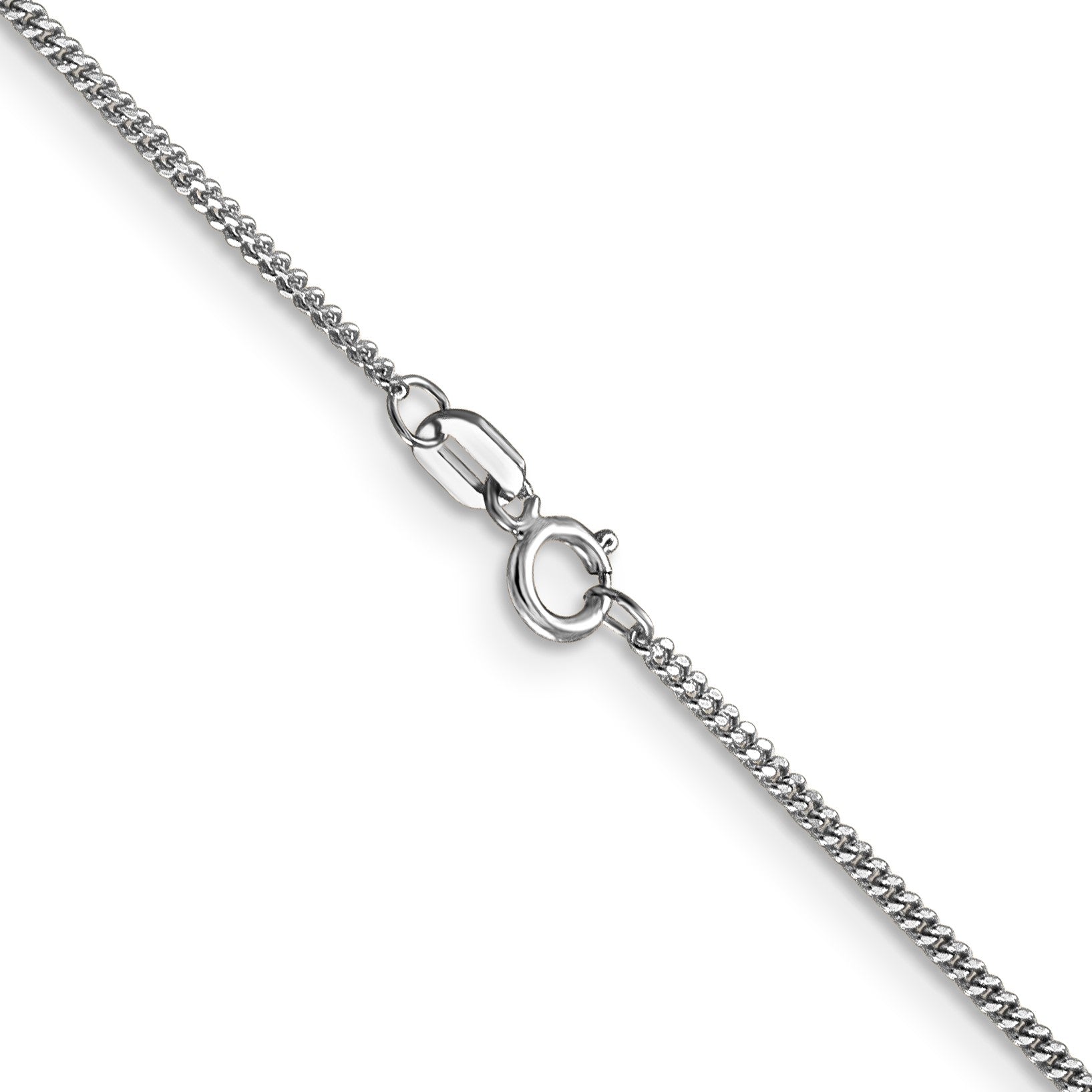 14k White Gold 1.3mm Curb Pendant Chain