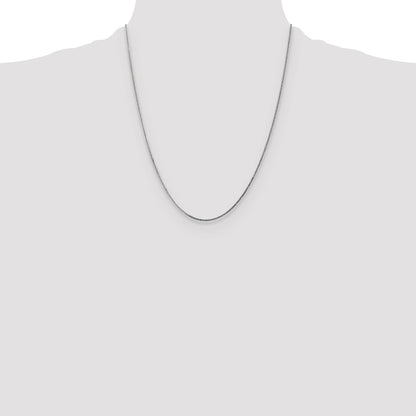 14k White Gold 1.3mm Curb Pendant Chain