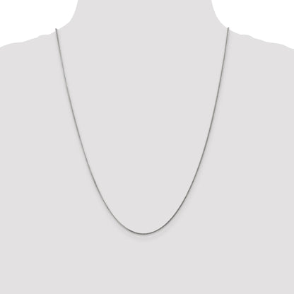 14K White Gold 24 inch 1.4mm Curb  with Spring Ring Clasp Pendant Chain