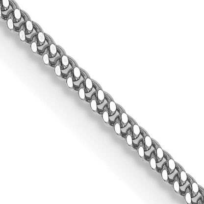 14K White Gold 20 inch 1.4mm Curb  with Spring Ring Clasp Pendant Chain
