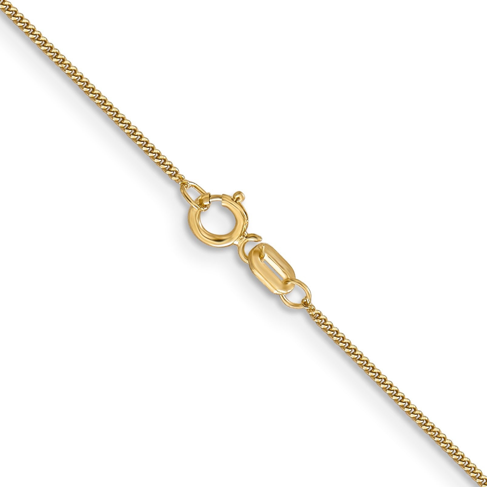 14K 16 inch .9mm Curb  with Spring Ring Clasp Pendant Chain