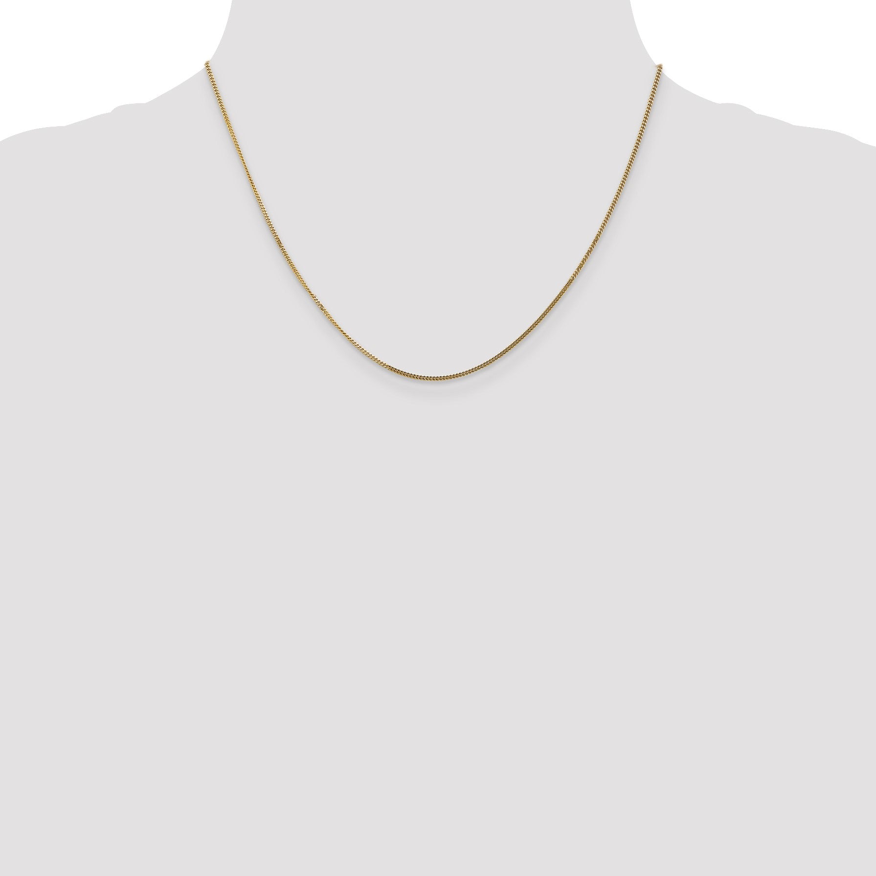 14K 18 inch 1.4mm Curb  with Spring Ring Clasp Pendant Chain