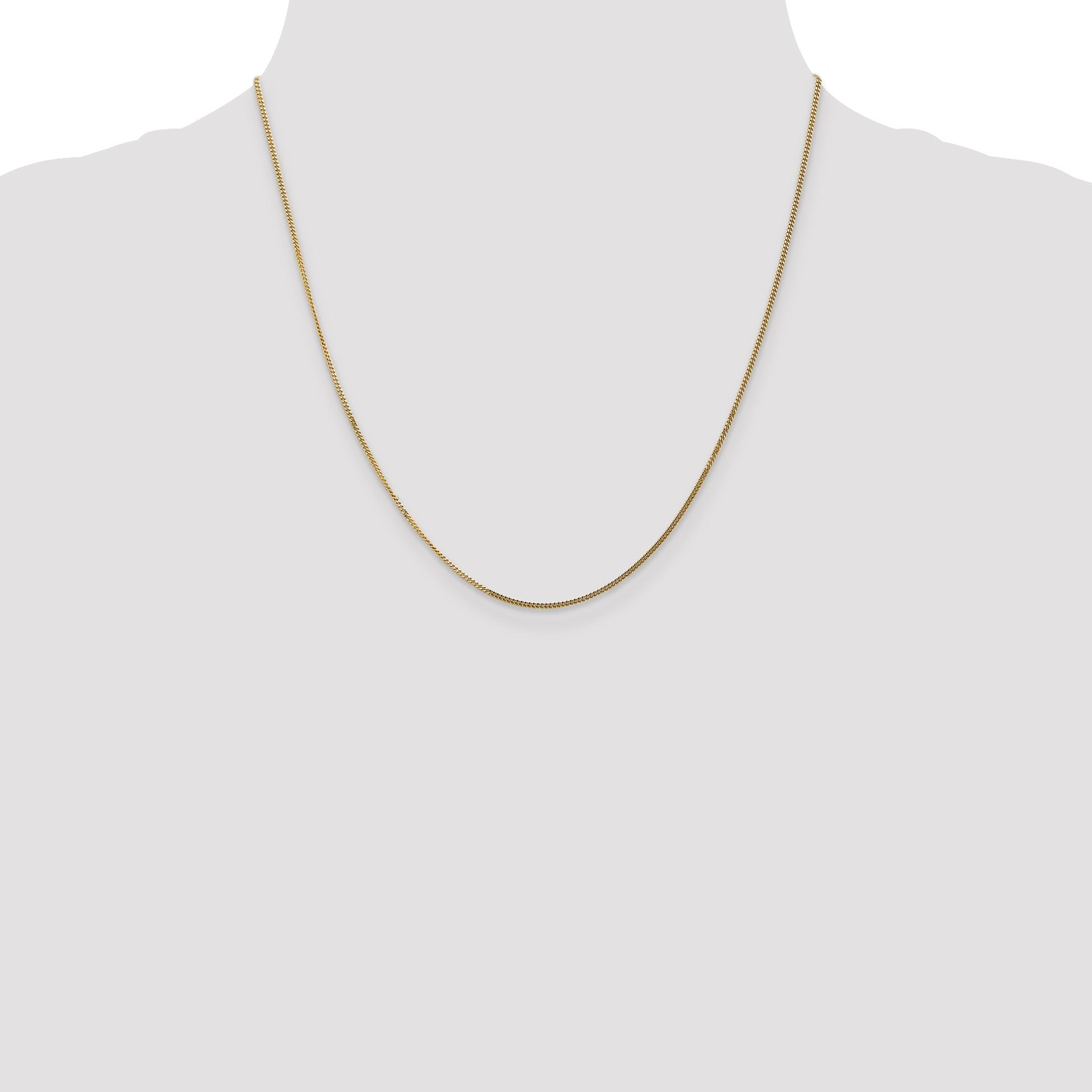 14K 20 inch 1.4mm Curb  with Spring Ring Clasp Pendant Chain