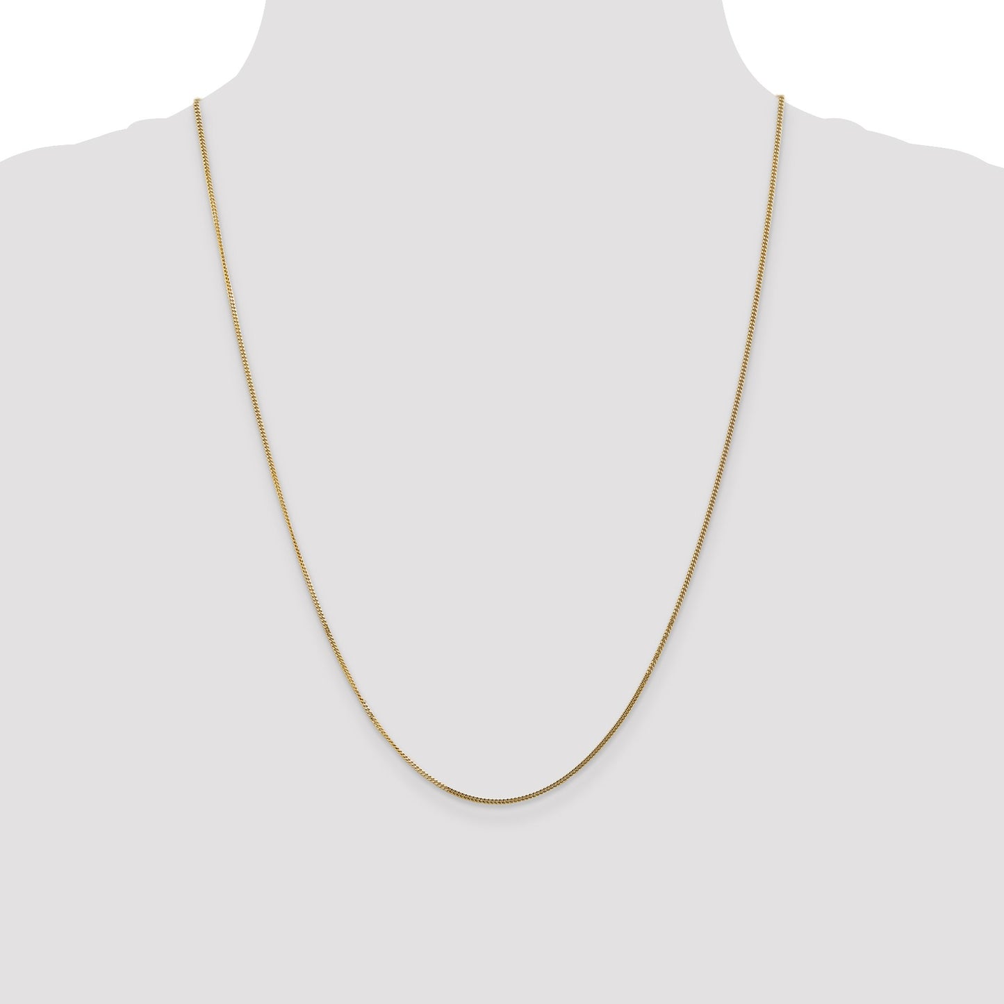 14K 24 inch 1.4mm Curb  with Spring Ring Clasp Pendant Chain