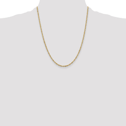 14K 22 inch 2mm Singapore with Lobster Clasp Chain