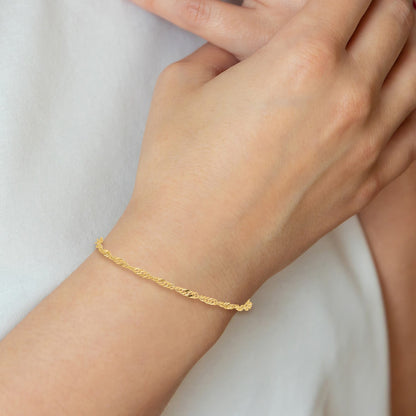 14K 7 inch 2mm Singapore with Lobster Clasp Chain